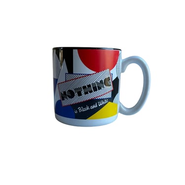 Vintage Potpourri Press 80's Pop Art Memphis Style Coffee Mug, Nothing is Black and White 