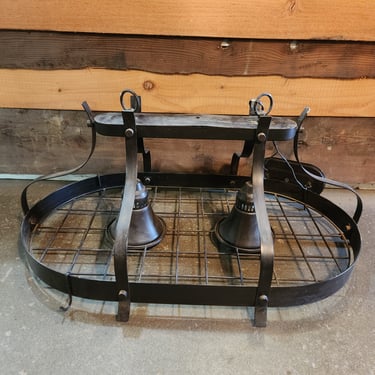 2 Bulb Hanging Pot Rack 35.75 x 21.75 x 15.5