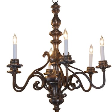 French Silver Gilt Chandelier