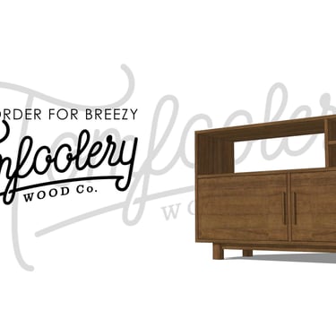 Custom Listing for Breezy - Morassi Media Console, Modern Media Storage, Modern Wood Media Cabinet, Solid Wood Cabinet 