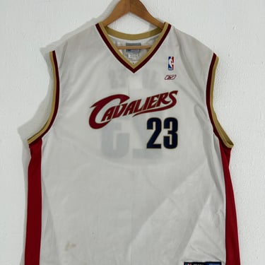 Y2k Cleveland Cavaliers White LeBron James NBA Reebok Jersey Sz. 2XL