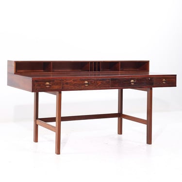 Peter Lovig Mid Century Danish Rosewood Flip Top Desk - mcm 