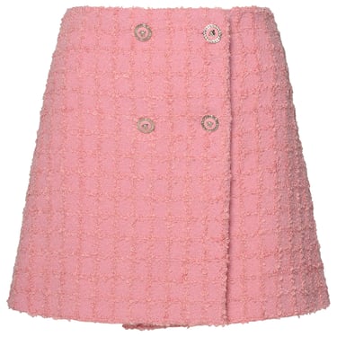 Versace Woman Pink Virgin Wool Blend Skirt
