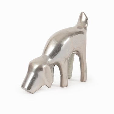 Vintage Aluminum Dog Statue 
