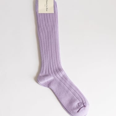 Ribbed College Sock in Lilac