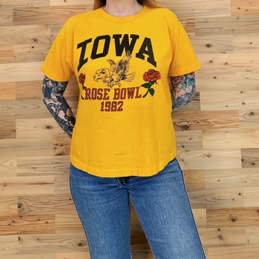 Vintage The University of Iowa Hawkeyes Rose Bowl 1982 Tee Shirt T-Shirt Top 