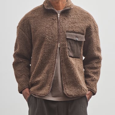 Evan Kinori Fleece Jacket, Undyed Brown