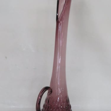 Fenton Hobnail Style Purple Glass Tall Swung Vase Pitcher 2940B