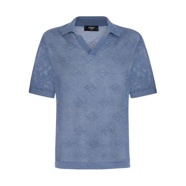 Fendi Men Cashmere And Silk Polo Shirt