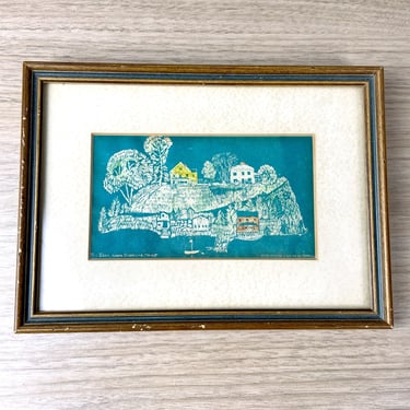 The Eddy, North Edgecomb, Maine - small framed block print 