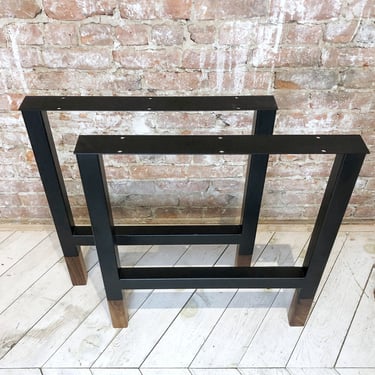 H style Table Legs Steel and Wood 