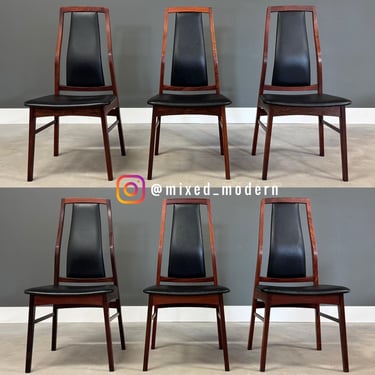 Danish Modern Rosewood Dining Chairs - Set of 6 