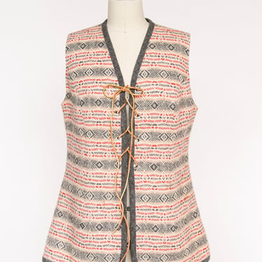 1970s Young Pendleton Wool Vest Long Waistcoat M 