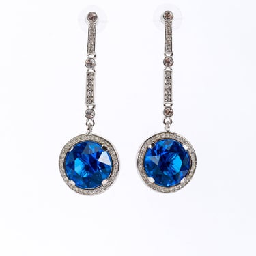 Art Deco Tavernier Blue Drop Earrings