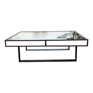 Louise Bradley Antiqued Glass Large Coffee Table Retails for 7k 