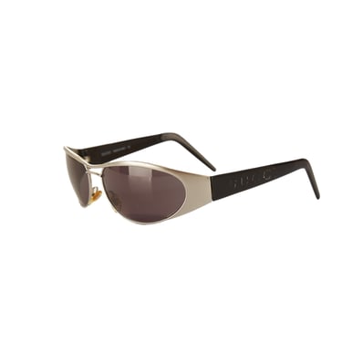 Gucci Silver Shield Logo Sunglasses