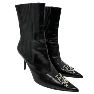 Dior Black Logo Heart Boots