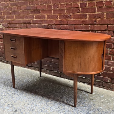 Danish Teak Kidney Shaped Desk