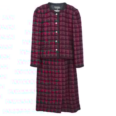 Chanel Setup Suit Jacket Skirt Bordeaux #36