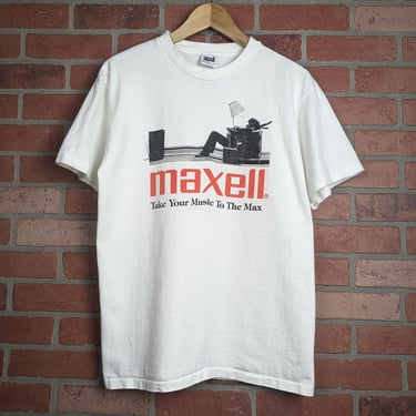Vintage 90s Maxell Take Your Music to the Max ORIGINAL Graphic Tee - Large 