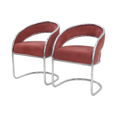 Pair of Chrome Cantilever Chairs, 1970s 
