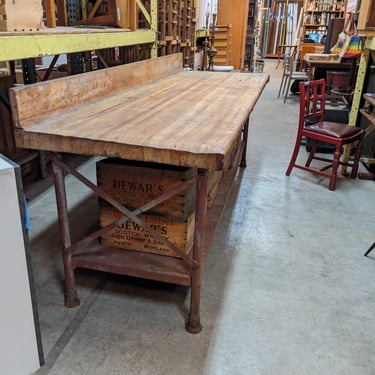 Rustic butcher block table 96 x 34 x 33