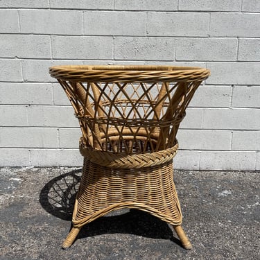 Vintage Wicker Table Dining Kitchen Table Tropical Beach Bohemian Boho Chic Style 