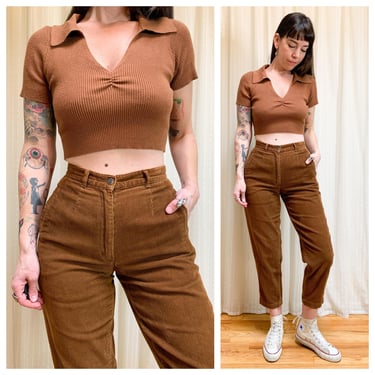 80s brown fitted cords 