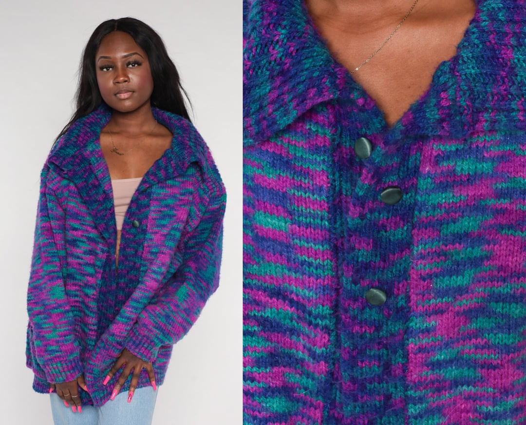 Absolutely No Jeans 90s Fully Lined Knit Cardigan - Etsy