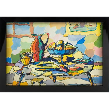 Kaleidoscope Abstract Still Life Post-Cubist Oil Painting by A. Rigollot