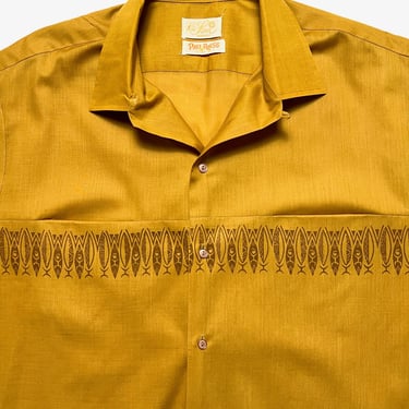Vintage 1960s KA LANI Hawaiian Sport Shirt ~ XL ~ Loop Collar ~ Rockabilly / Tiki / Atomic ~ 