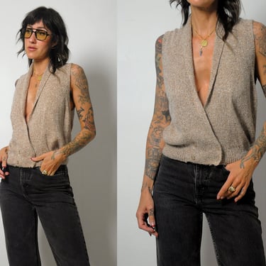 Oatmeal Silk Angora Sweater Vest