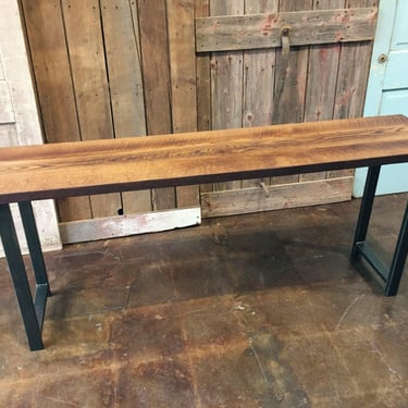 Reclaimed Wood Console Table / Industrial Entryway Table / Barn Wood Table - SHIPS FREE! 