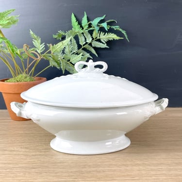 Antique crown handle mix and match decorative tureen - antique china 