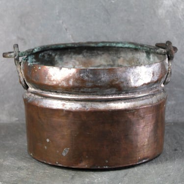 Antique Copper Pot | Copper Cauldron | Antique Kitchen | Antique Cauldron | Bixley Shop 