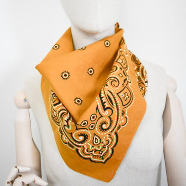 1950s Mustard Cotton Bandana RN14193 