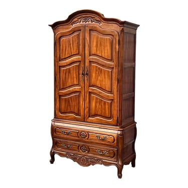 Thomasville French Country Bombe Carved Armoire 