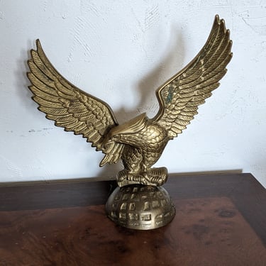 Vintage Brass Eagle on Globe 