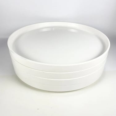 4 Mid Century Modern Heller Vignelli White Stackable Dinner Plates 9.75" MCM