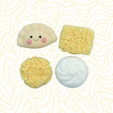 Asian Food Hair Clip - Ramen Noodles Dumpling Steamed Bun Barrettes 