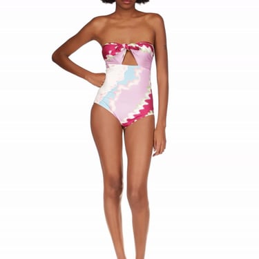 Anna Sui Wavy Clouds Bathing Suit - Azalea Multi