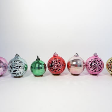 Vintage Plastic Bradford Round Ornaments 