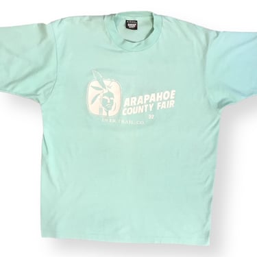 Vintage 1992 Arapahoe County Fair Colorado Native American Single Stitch Graphic T-Shirt Size XL 