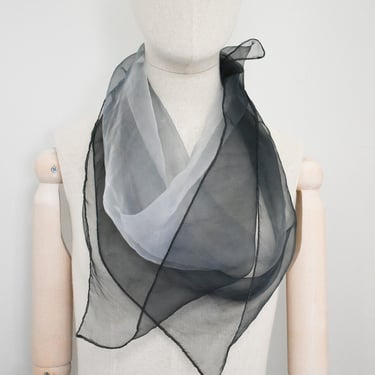 1950s/60s Black and White Chiffon Scarf 