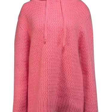 Happy Sheep - Pink Mohair & Wool Blend Hooded Sweater Sz M