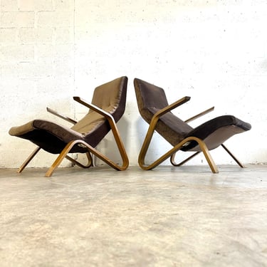 Pair Eero Saarinen for Knoll Model 61 Grasshopper Mid Century Lounge Chair 
