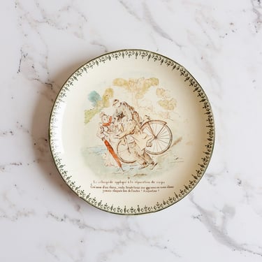 rare antique french choisy le roi hb &amp; cie cycling talking plates