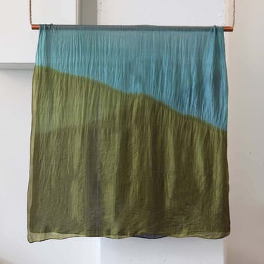 Village Works -  Olive and Teal Duo Silk Tie Dye Scarf