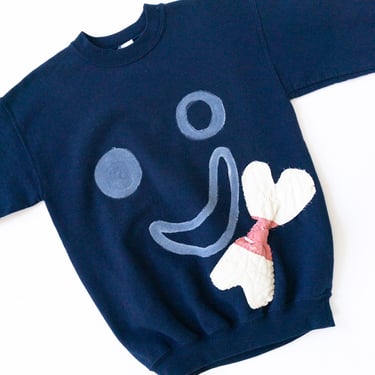 Face with Bow Pullover in Navy