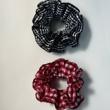 Gingham Ruffle Scrunchie